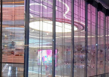 Porcellana Schermo su trasparente della parete di vetro LED di 1R1G1B P12mm per la pubblicità del negozio fornitore